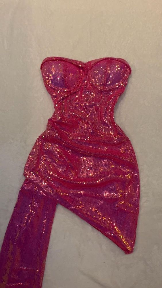 Sequins Evening Dress Mini Hoco Dress Birthday Outfits fg6402 - VelvetHem