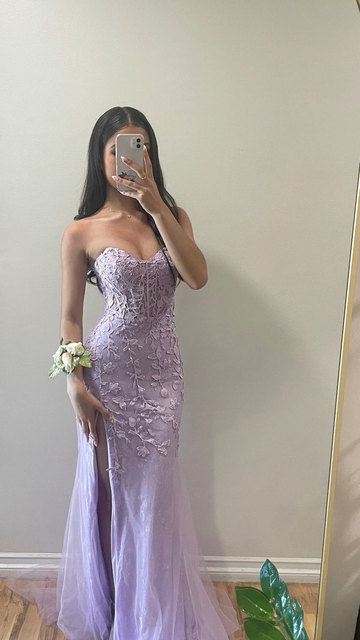 Mermaid Sweetheart Neck Lace Purple Long Prom Dress Formal Dress fg6326 - VelvetHem
