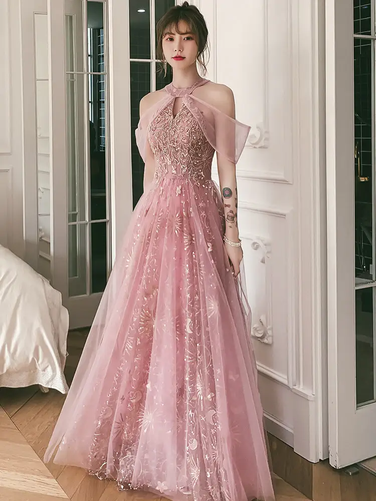 Off Shoulder Sequin Mermaid Evening Gown With High Slit And Ruffle (ZD17169)