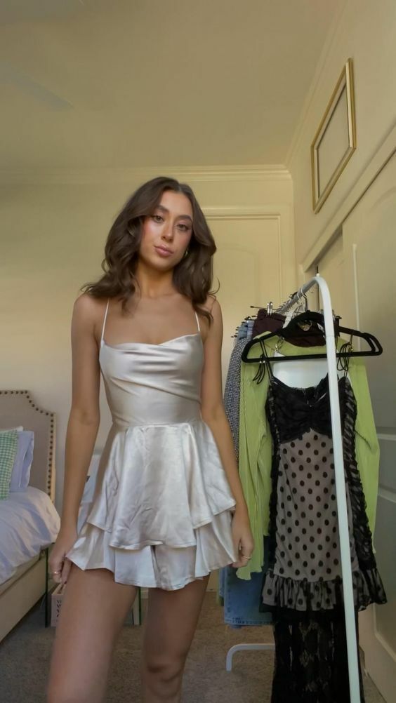 Spaghetti Straps Homecoming Dresses, Soft Mini Party Dress - VelvetHem