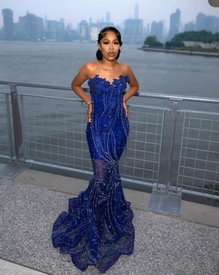 Women's Mermaid Prom Dress, Sweetheart Sequin Royal Blue Birthday Party Dress fg6762 - View 4 | VelvetHem
