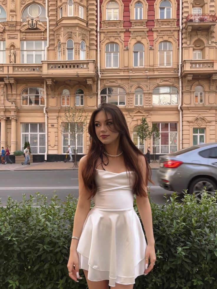 A Line White Simple Short Prom Dress Birthday Party Dress Homecoming Dress - View 3 | VelvetHem