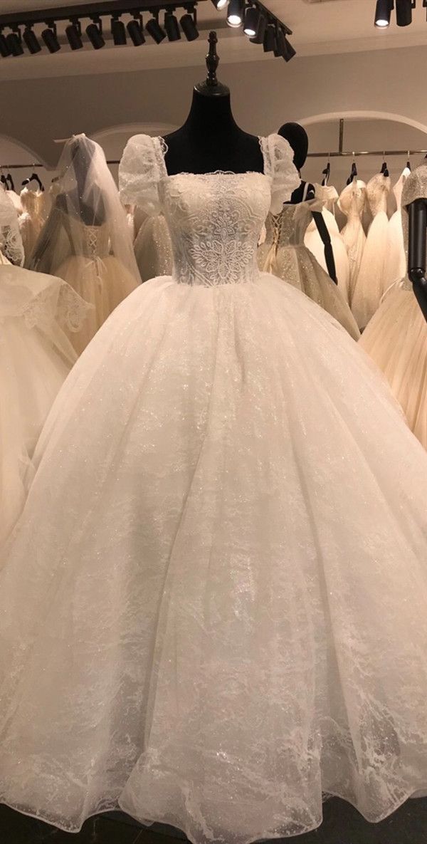 Luxury Wedding Dresses, Popular Lace A-line Bridal Gowns