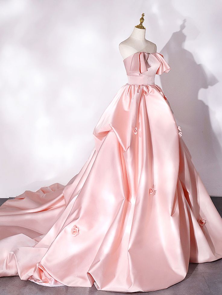 Sweep Train Satin Long Prom Dress, Formal Evening Dresses fg6500 - VelvetHem