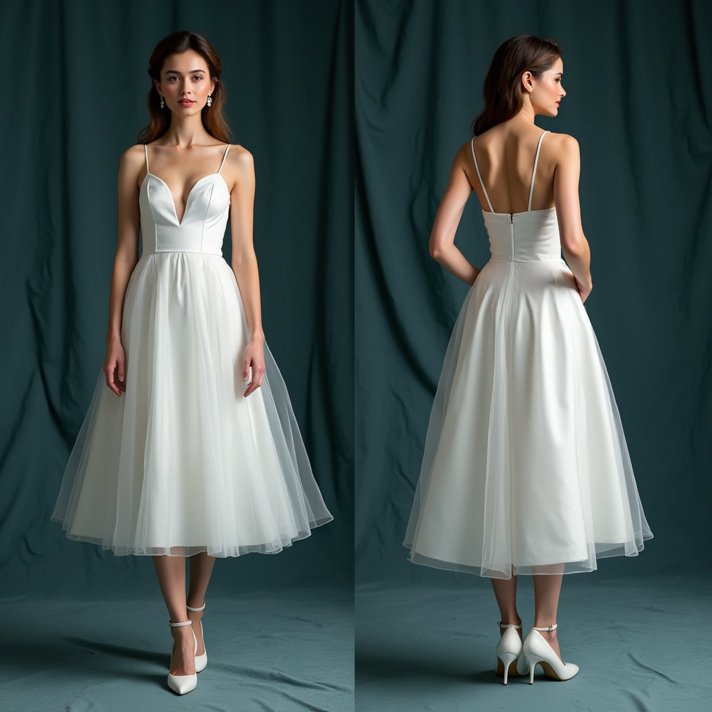Luxury Handmade Bridal Gown Long Sleeve Wedding Dress in Tulle