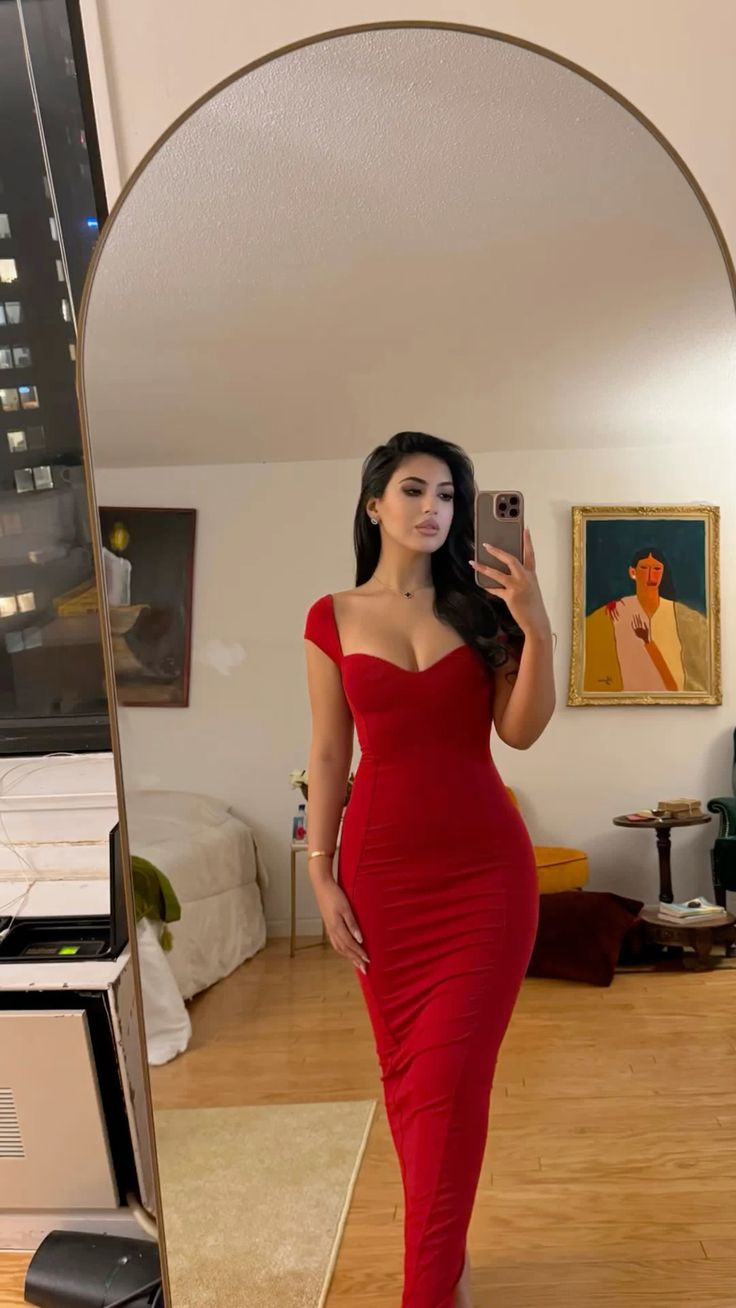 Red Sheath Evening Dresses Sweetheart Sexy Formal Party Dress - View 2 | VelvetHem