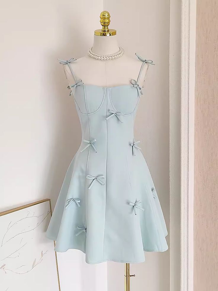 Cute A line Spaghetti Straps Travel Vacation Women Dress Short Birthday Outfits fg6368 - VelvetHem