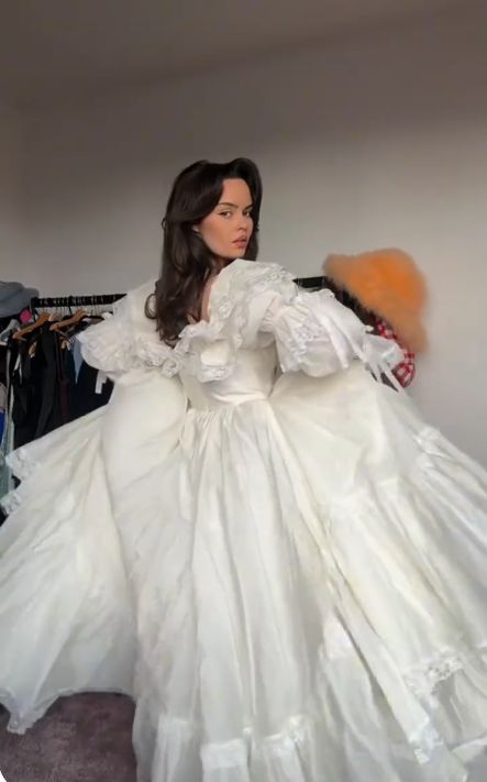 A Line Long Sleeves Off Shoulder Long Wedding Dresses Evening Gown fg7123 - View 3 | VelvetHem