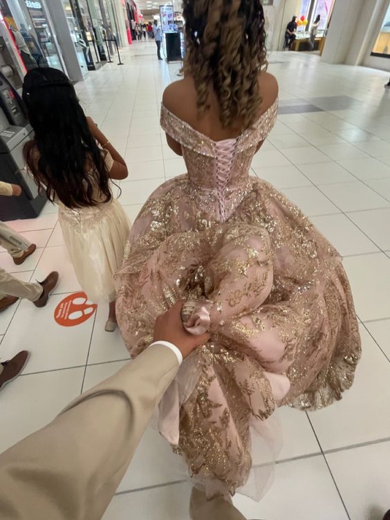 Glamorous Off The Shoulder Ball Gown,Sweet 16 Dress,Princess Dress fg6009 - VelvetHem