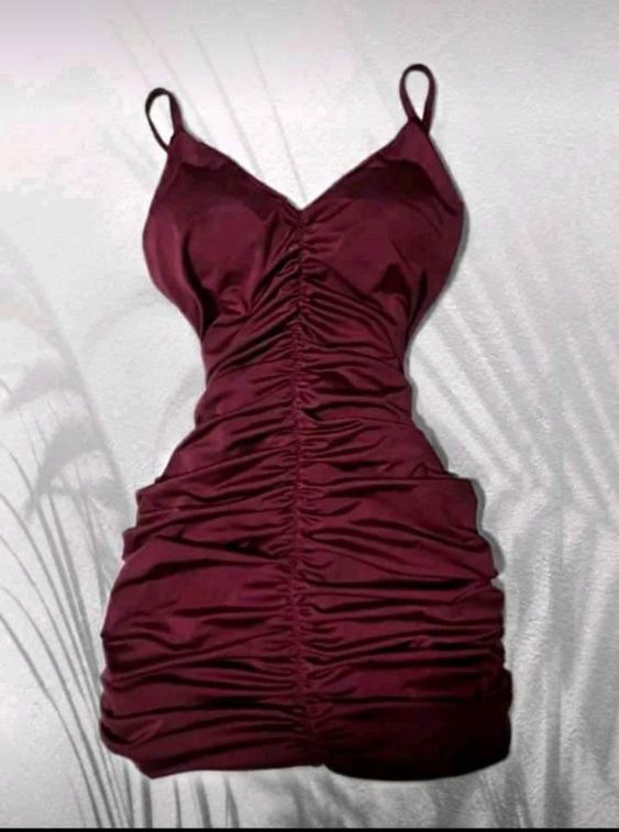 Chic Spaghetti Straps Burgundy Short Prom Dresses fg6253 - View 2 | VelvetHem
