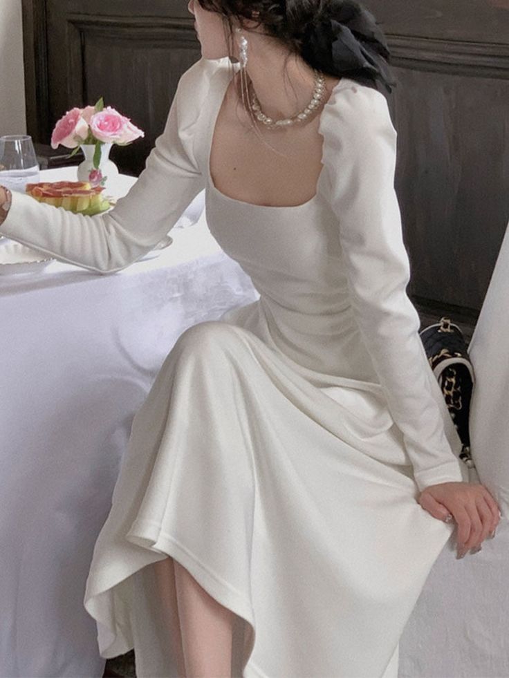 Fashion Long Sleeve Party Dress A Line New Fashion Evening Dress fg6068 - VelvetHem