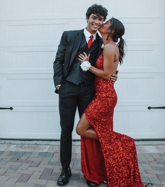 Sequin Red Long Prom Dress,Evening Dress fg6659 - View 2 | VelvetHem