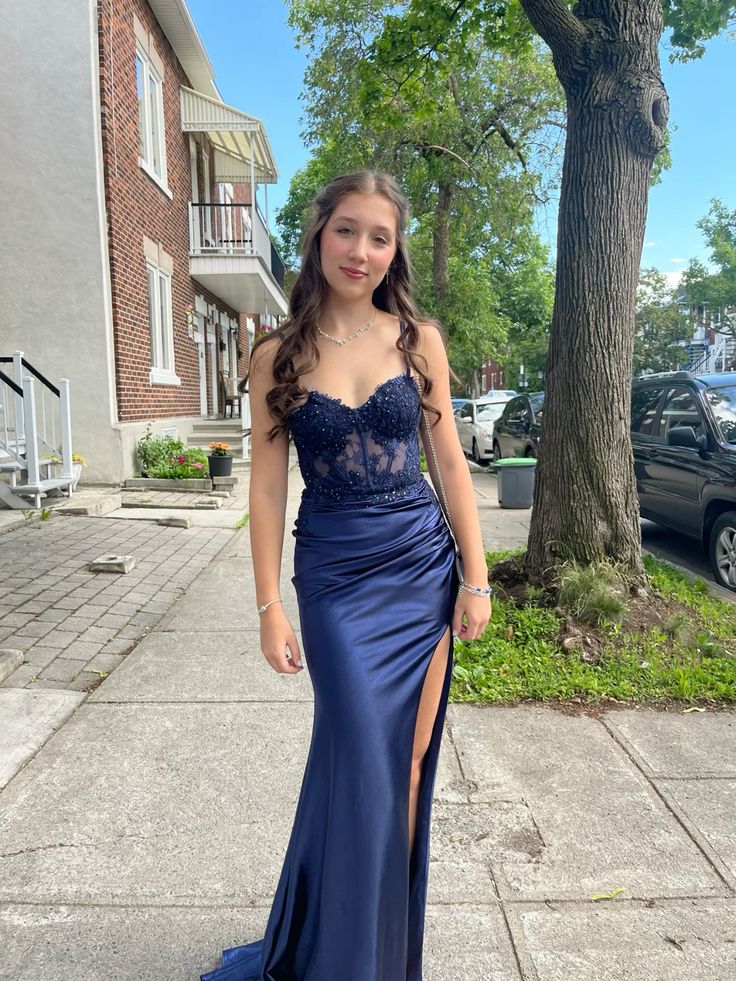 Fashion Long Party Dress Navy Blue New Fashion Evening Dress fg6072 - View 2 | VelvetHem