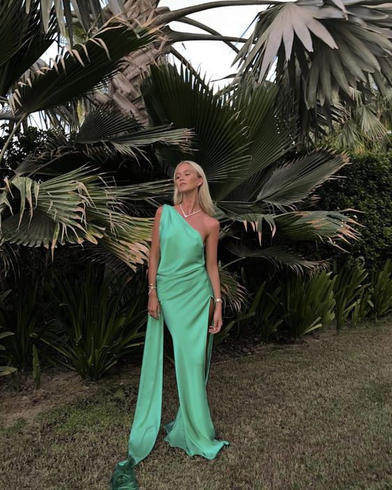 Simple One Shoulder Long Evening Prom Dresses fg6814 - View 2 | VelvetHem
