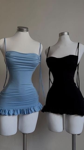 Simple Straps Black/Blue Short Backless Homecoming Dresses fg6634 - View 3 | VelvetHem