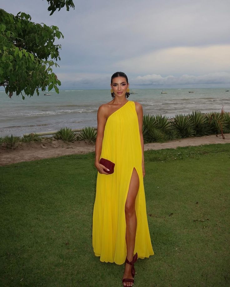Yellow Chiffon Long Prom Dress, Evening Dress fg6786 - View 2 | VelvetHem