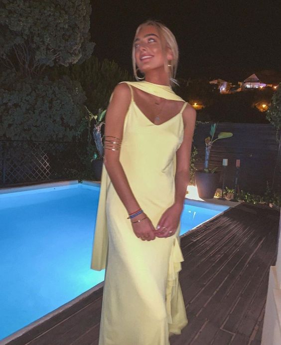 Yellow Evening Gown Chiffon Prom Dresses fg6376 - View 3 | VelvetHem