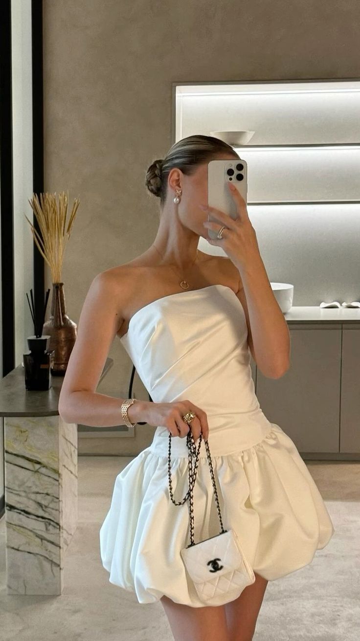 White Strapless Homecoming Dresses Mini Prom Party Dress fg6070 - VelvetHem