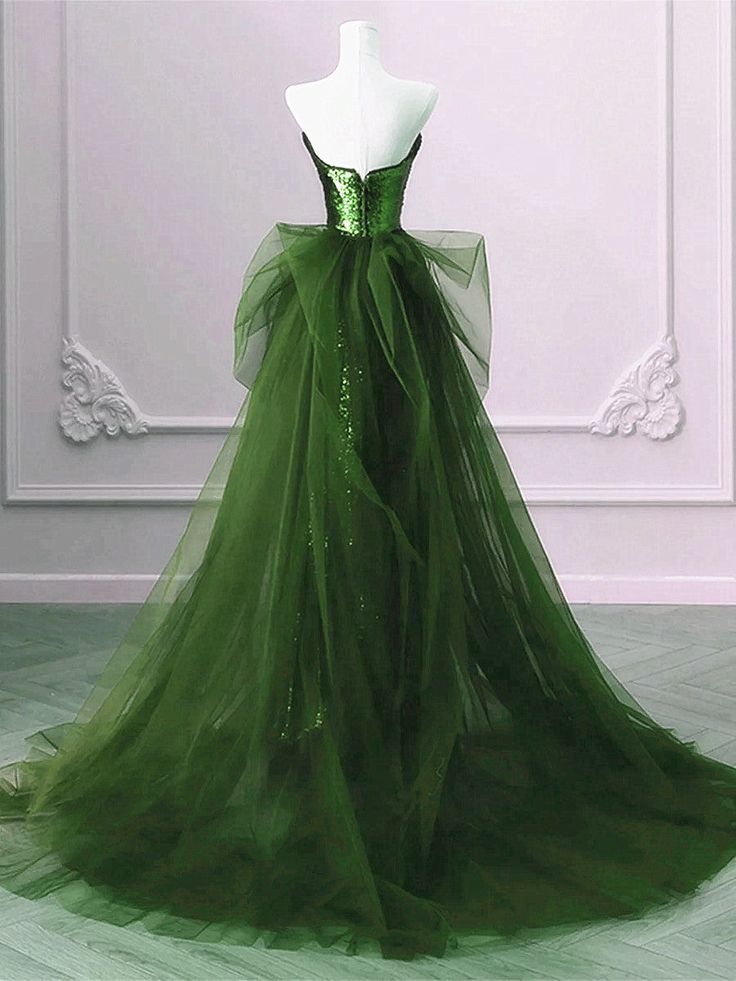 A-line Sequins and Tulle Long Party Dress, Evening Dress Formal Dress fg6201 - View 2 | VelvetHem