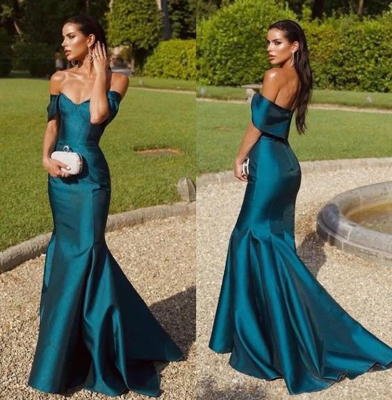 Elegant Mermaid Prom Dresses Formal Party Dress Off Shoulder Prom Gowns fg6612 - View 3 | VelvetHem