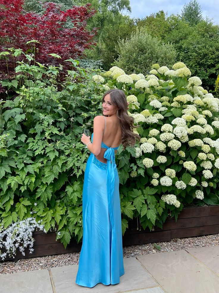 Long Evening Prom Dresses, Custom Blue Prom Dress fg6364 - View 2 | VelvetHem