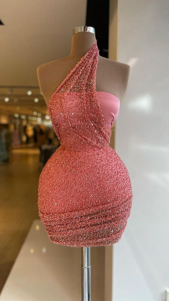 Short Prom Dresses Sparkly Sequins Mini Homecoming Dresses Pearls Beading Short Graduation Dresses fg6264 - View 2 | VelvetHem