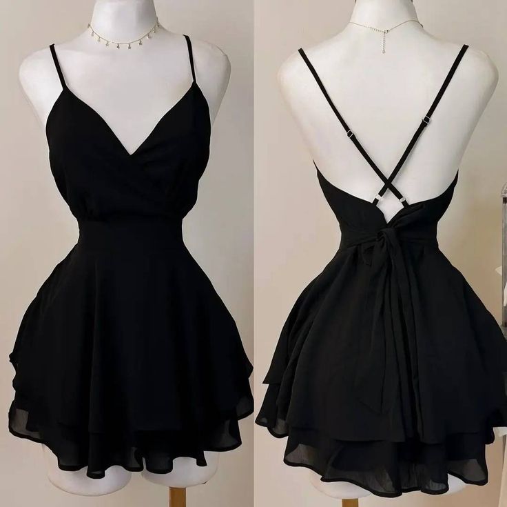 Vintage A line Black Birthday Outfits Black Homecoming Dress fg6127 - VelvetHem