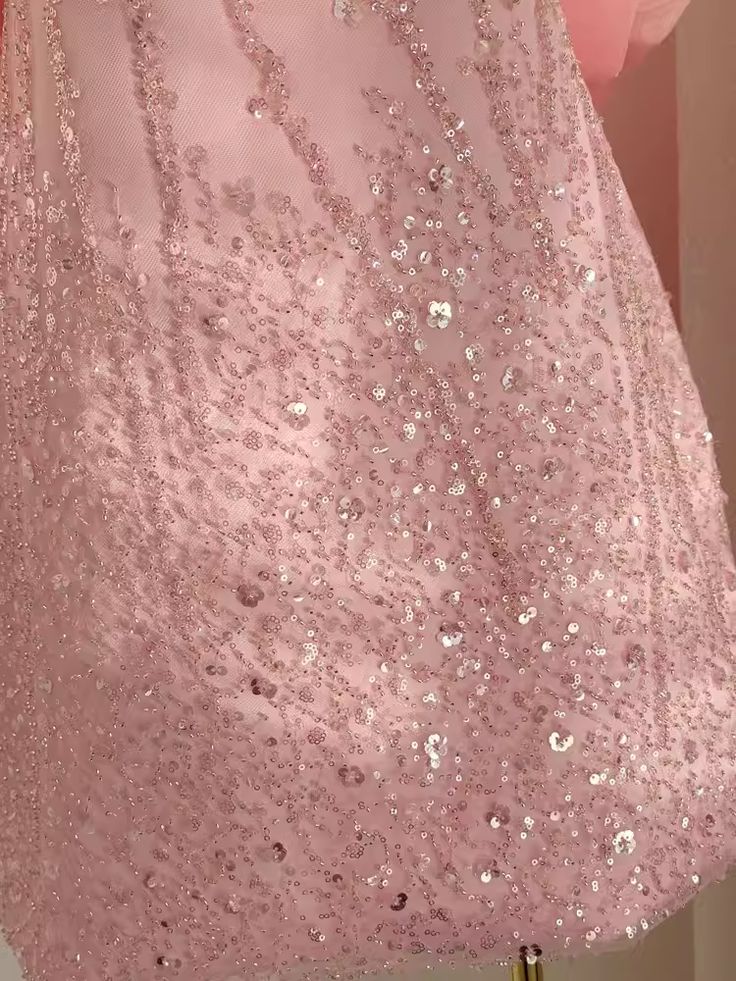 Sexy A line Scoop Pink Sequin Travel Vacation Dress Short Birthday Dress fg6374 - View 4 | VelvetHem