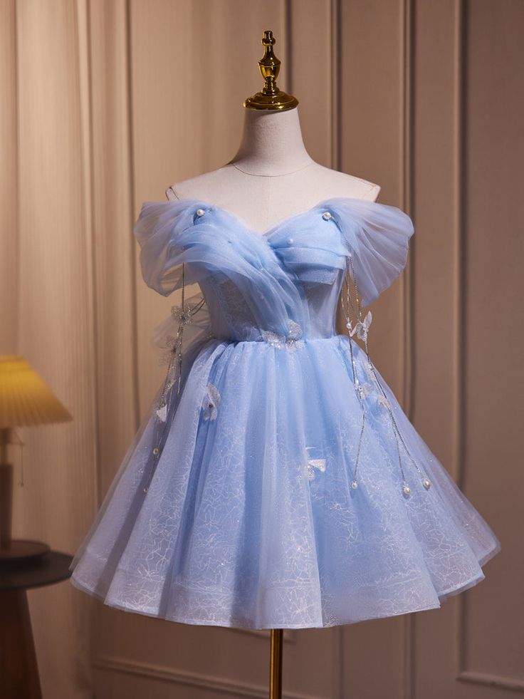 Fairy Off the Shoulder Lace Short Homecoming Dresses fg6048 - View 4 | VelvetHem