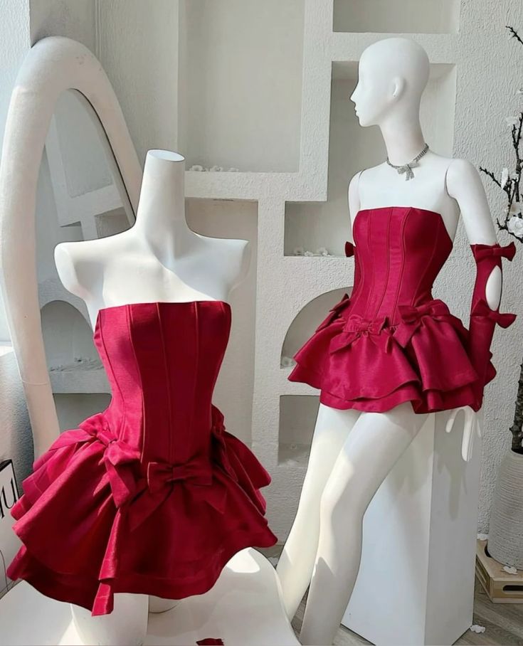 Simple Strapless Sleeveless Satin A-Line Mini Homecoming Dress fg6041 - View 4 | VelvetHem