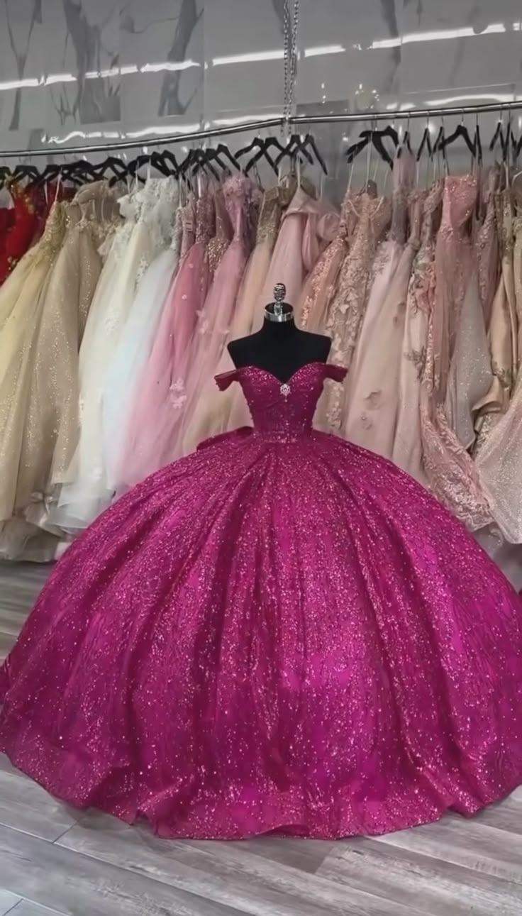 Sparkly Quinceanera Dress Off Shoulder A Line Birthday Party Princess Ball Gown - View 2 | VelvetHem