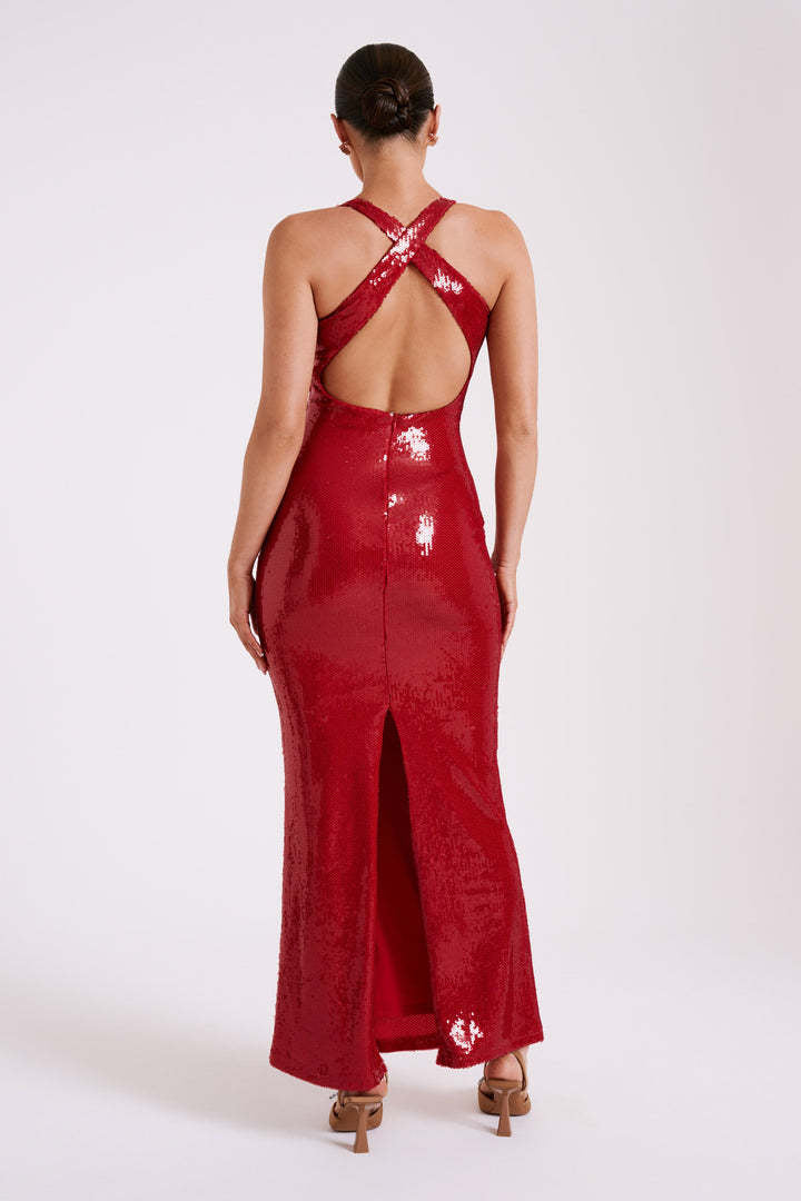 Hexed Bodycon Dress Red