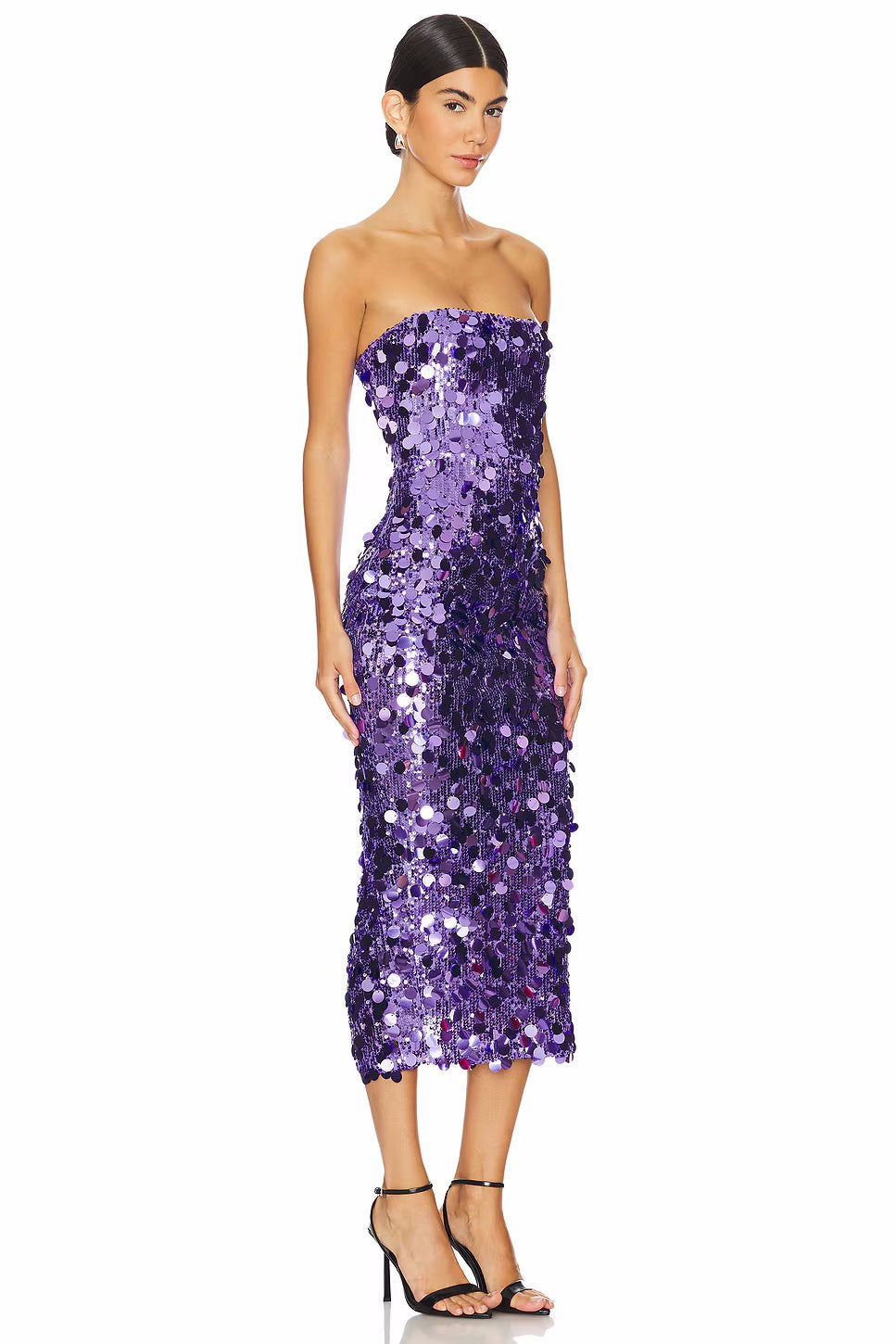 Sparkly Babe Midi Dress Purple
