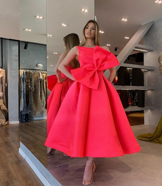 big bow style evening dress for women elegant and gorgeous party dress - View 2 | VelvetHem