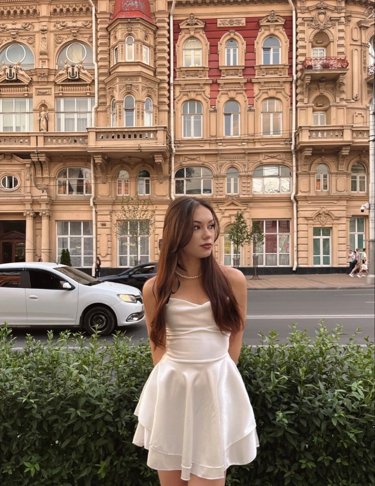 A Line White Simple Short Prom Dress Birthday Party Dress Homecoming Dress - View 2 | VelvetHem