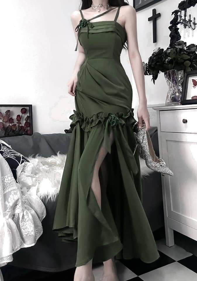 Elegant Spaghetti Straps Mermaid Evening Prom Dress fg6476 - VelvetHem