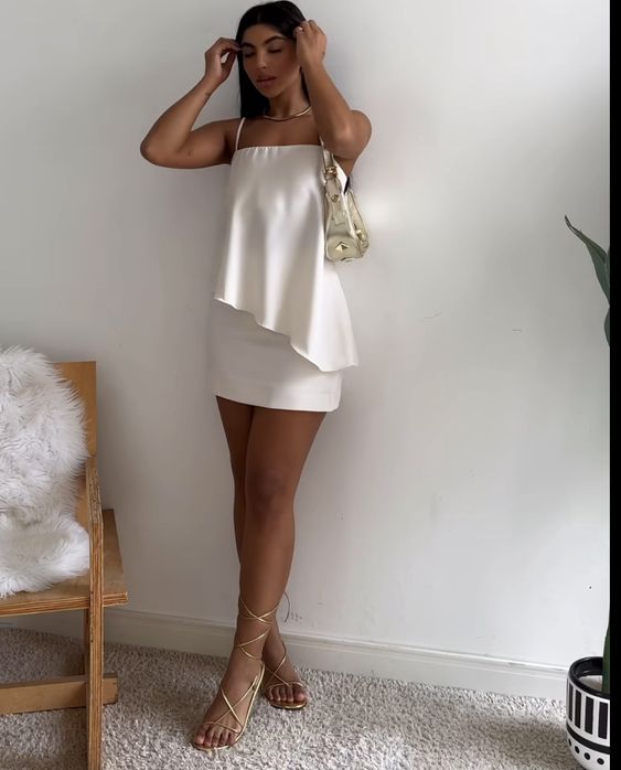White cocktail dress party dress Homecoming Dress - VelvetHem