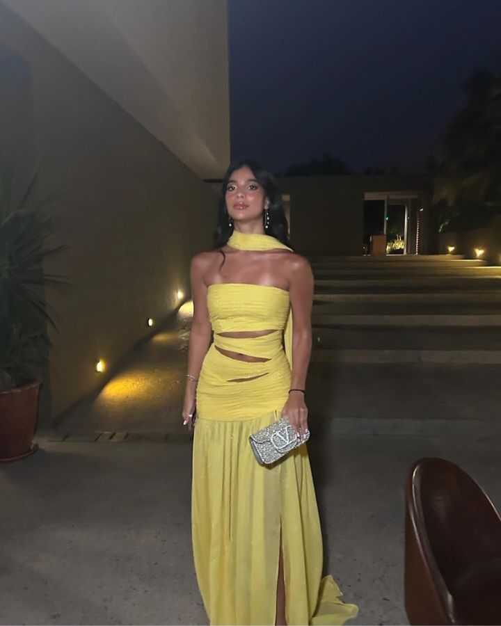 Strapless Yellow A Line Long Prom Dress Formal Party Gown fg6457 - VelvetHem