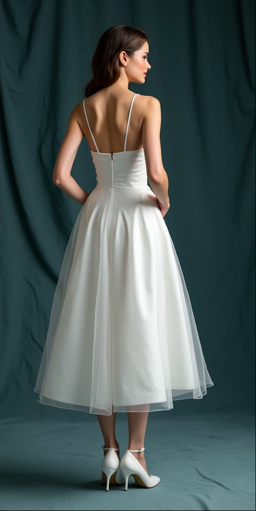 Luxury Handmade Bridal Gown Long Sleeve Wedding Dress in Tulle