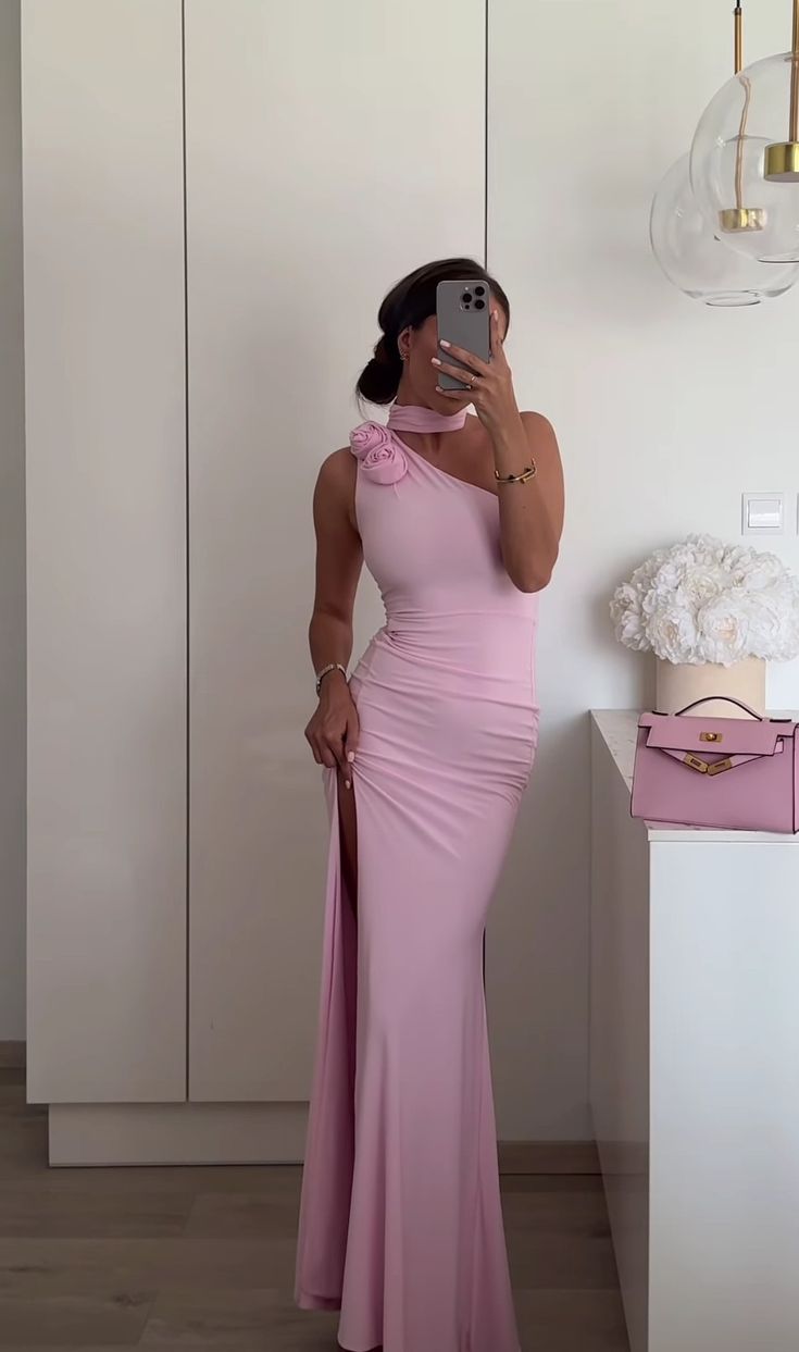 Elegant Mermaid Long Evening Dresses, Cheap Pink Prom Dresses fg6549 - VelvetHem