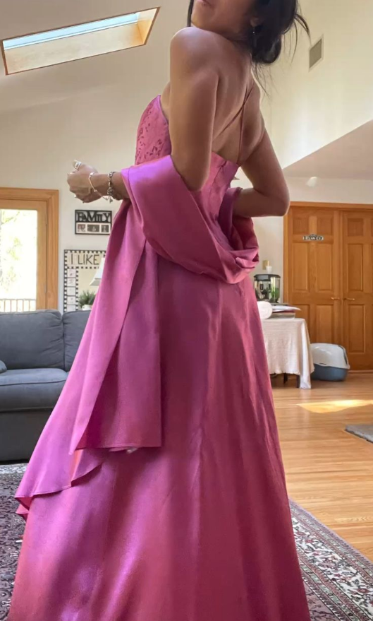 Gorgeous Pink A Line Beaded Prom Dress Long Evening Gown fg7156 - View 3 | VelvetHem