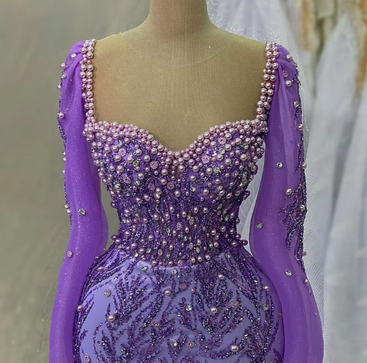 Purple evening dresses for women glittering ball gowns fg7066 - View 2 | VelvetHem