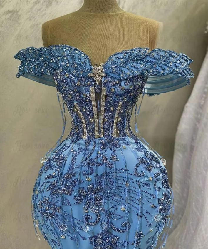 Mermaid Evening Dress Beaded Formal Prom Gown fg7062 - View 2 | VelvetHem