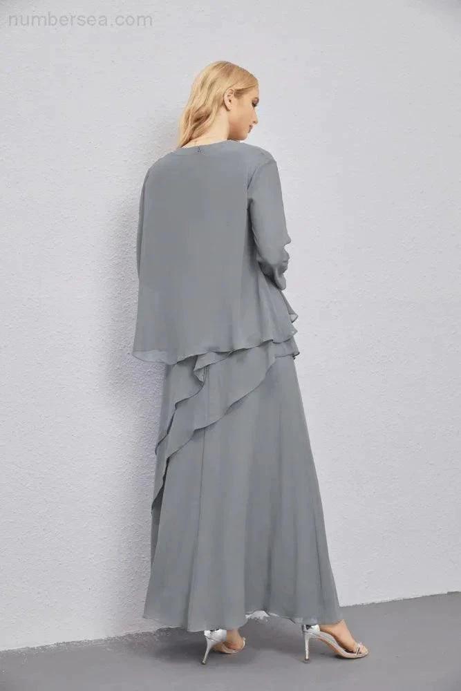 Mother of Bride Dresses with Open Front Lightweight Cardigan Formal Prom Gown  28081 (ZD16990)