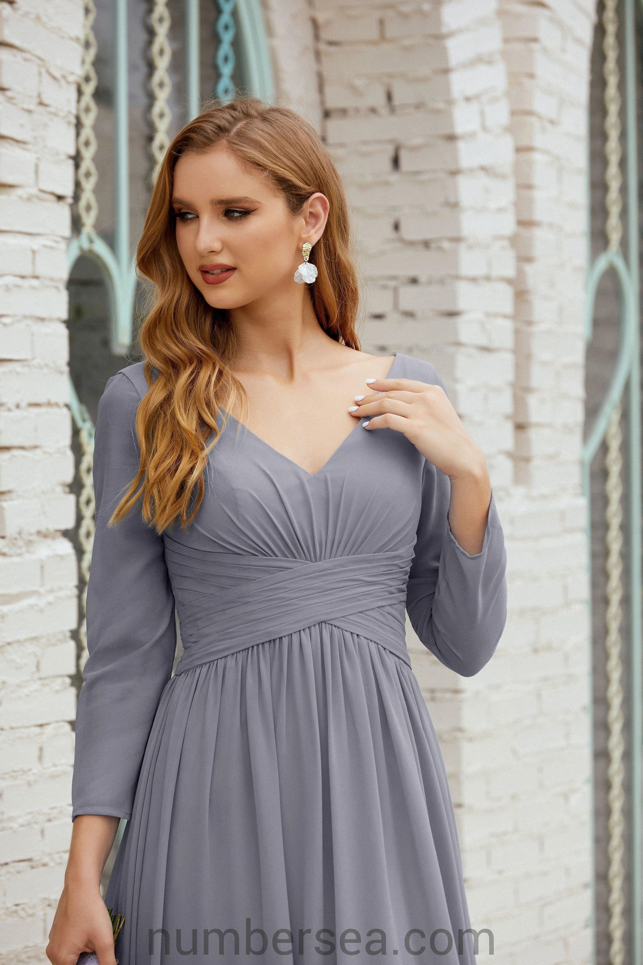 Numbersea Bridesmaid Dress Chiffon Formal Party Dress Evening Dress 28016 by numbersea