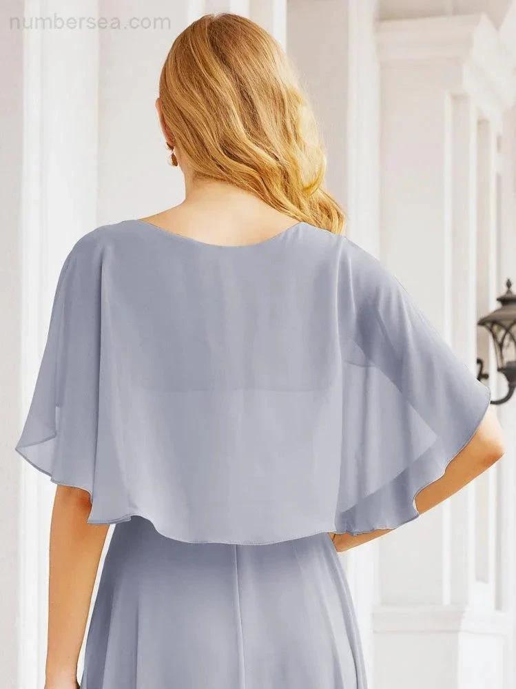 ZapDress Bridesmaid Dresses for Wedding Formal Evening Party Prom Gown with Cape 28050 (ZD17057)