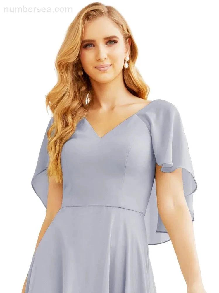 ZapDress Bridesmaid Dresses for Wedding Formal Evening Party Prom Gown with Cape 28050 (ZD17057)