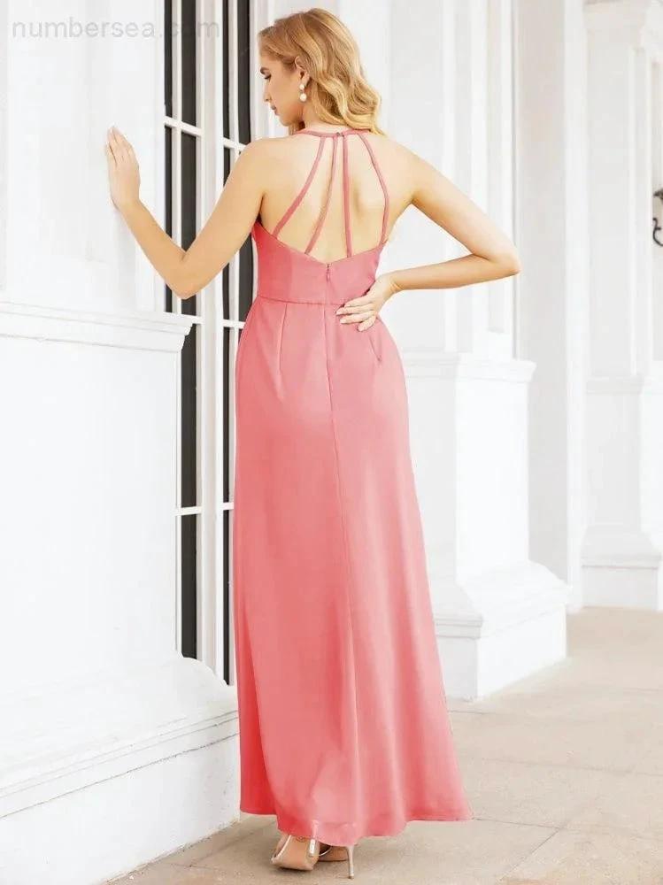 ZapDress Spaghetti Strap Bridesmaid Dresses V-Neck Long A-Line Formal Prom Gowns 28063 (ZD17045)