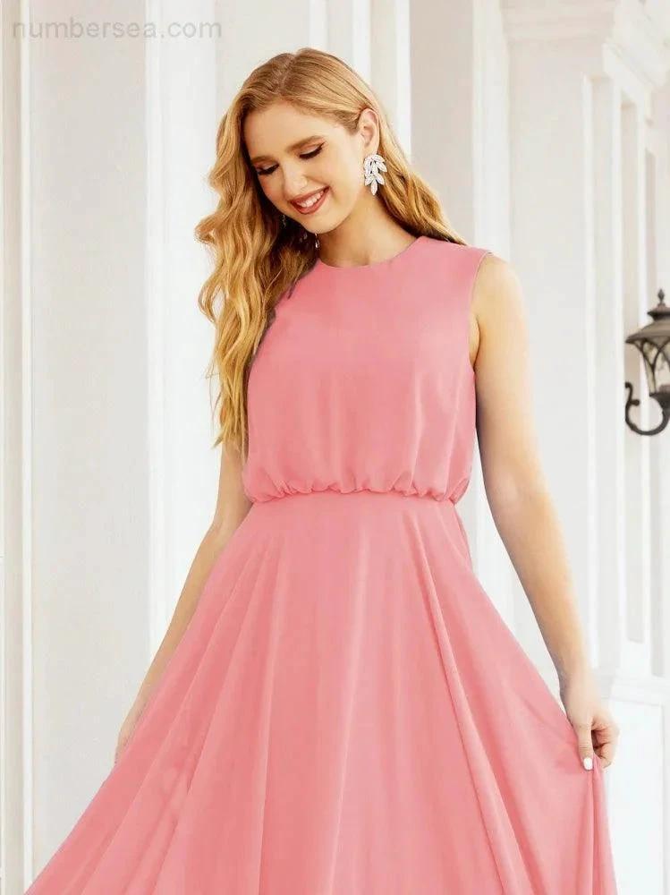 ZapDress Sleeveless Long Bridesmaid Dress A line Formal Evening Prom Gown 28025 (ZD17053)
