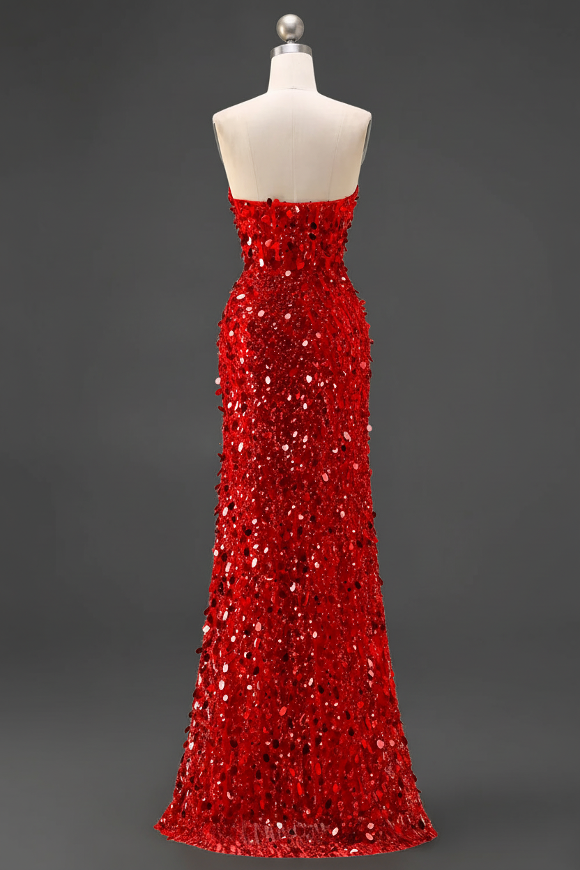 Sparkly Gold Fully Beaded Prom Dress with Deep V Neck Slit and Open Back (ZD17393)